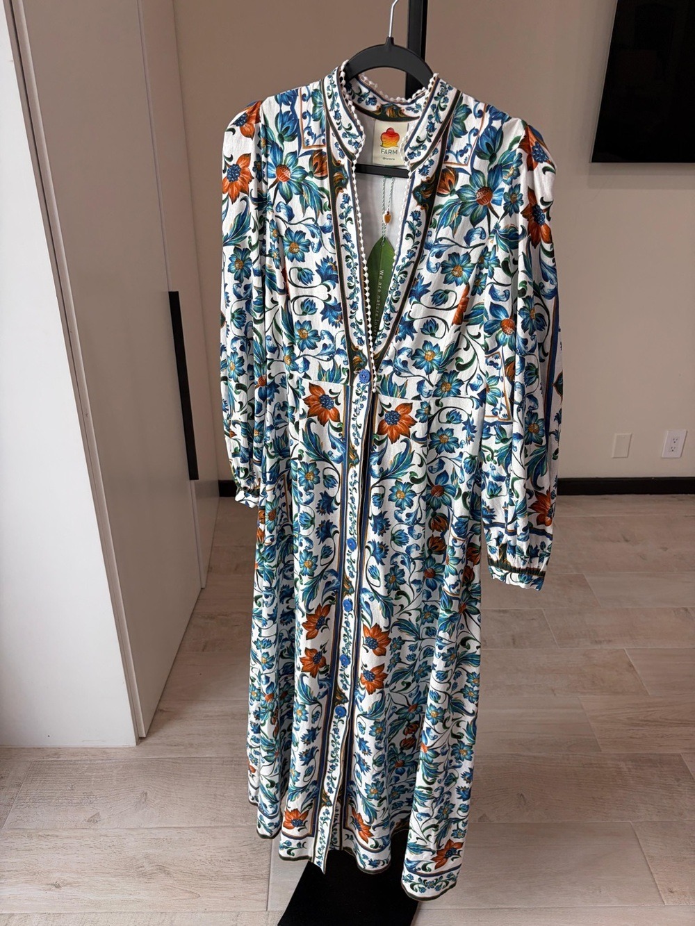 Farm Rio Off-White Flora Tile Maxi Dress - Picture 4 of 10